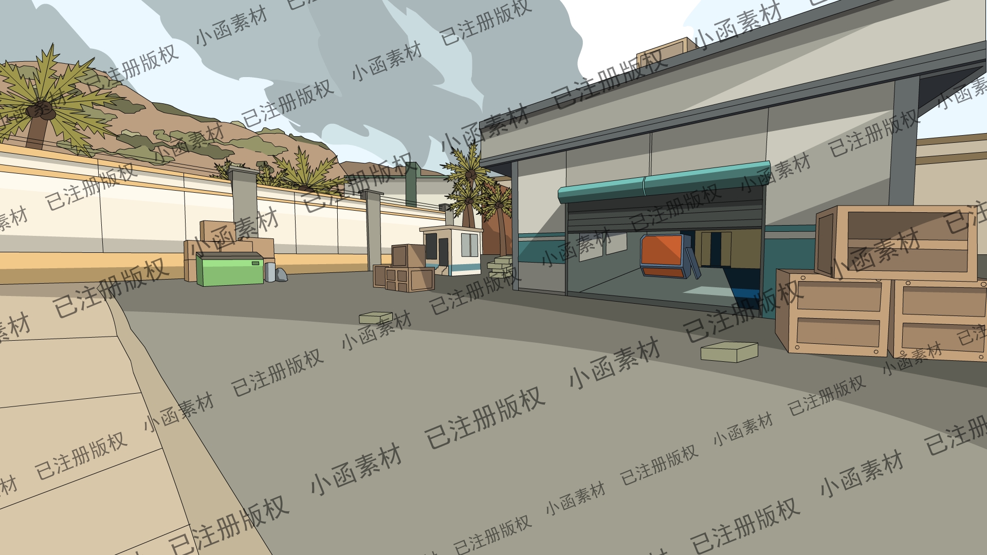 室外仓库角